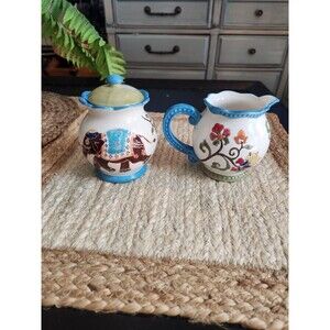 Elephant‎ Creamer & Sugar Bowl, Dutch Wax